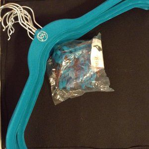 Joy Mangano Teal Velvet Hanger Set with Silver Hooks